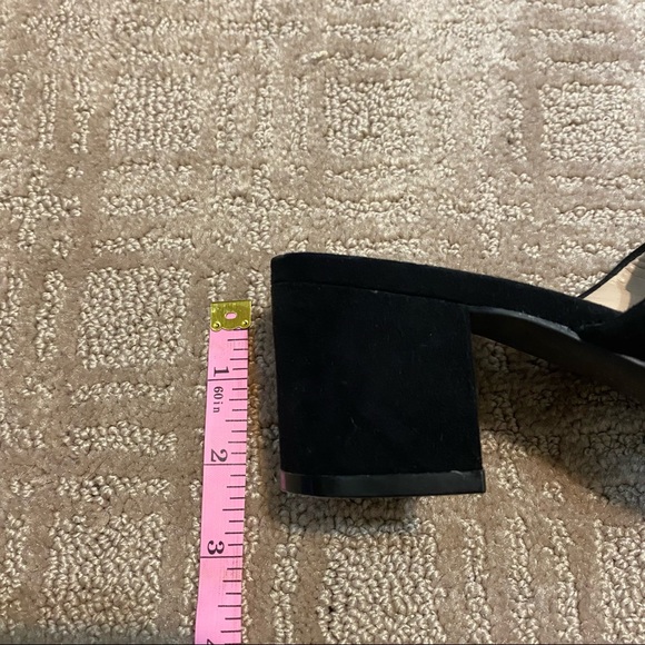 H&M Black Faux Suede Mule Heeled Sandals Size 5 (35) - Picture 3 of 15